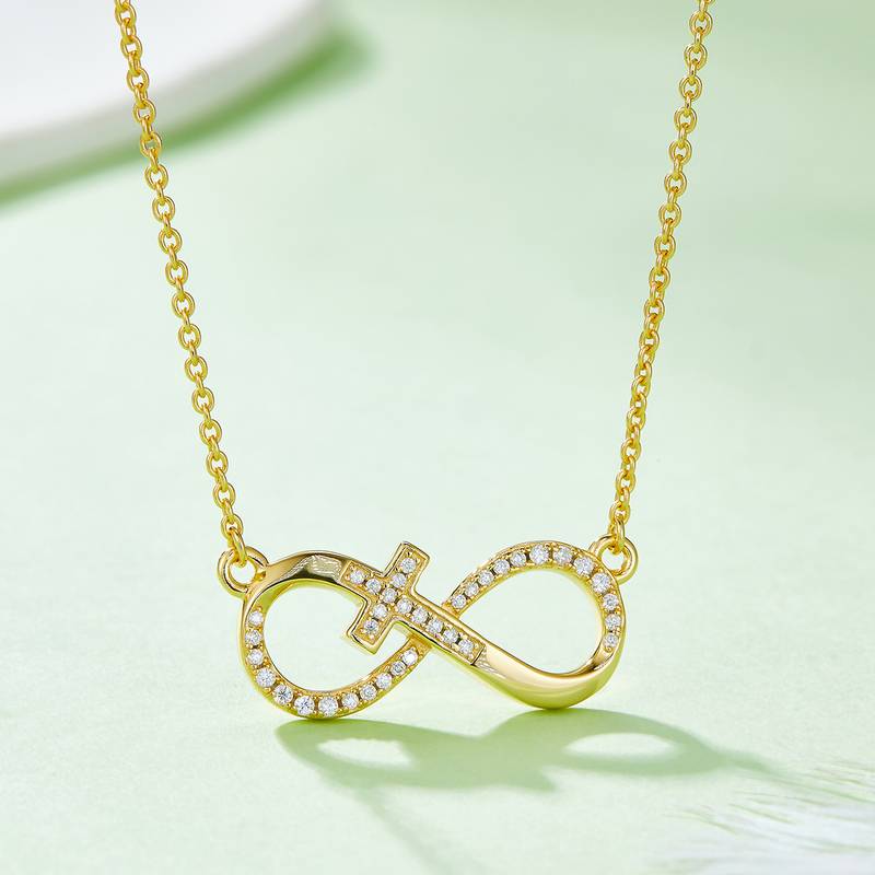 十字密镶无限的爱吊坠S925银莫桑钻厘石D级0.19CT